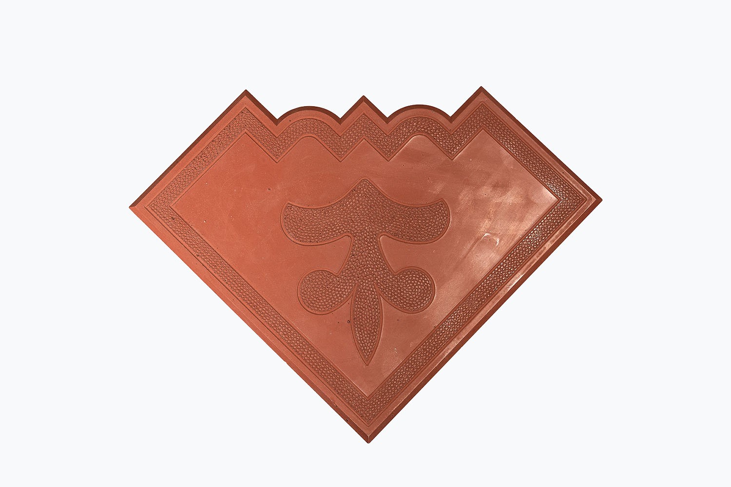 COMDES - Červená betonová dlažba rohová / Ornamenty