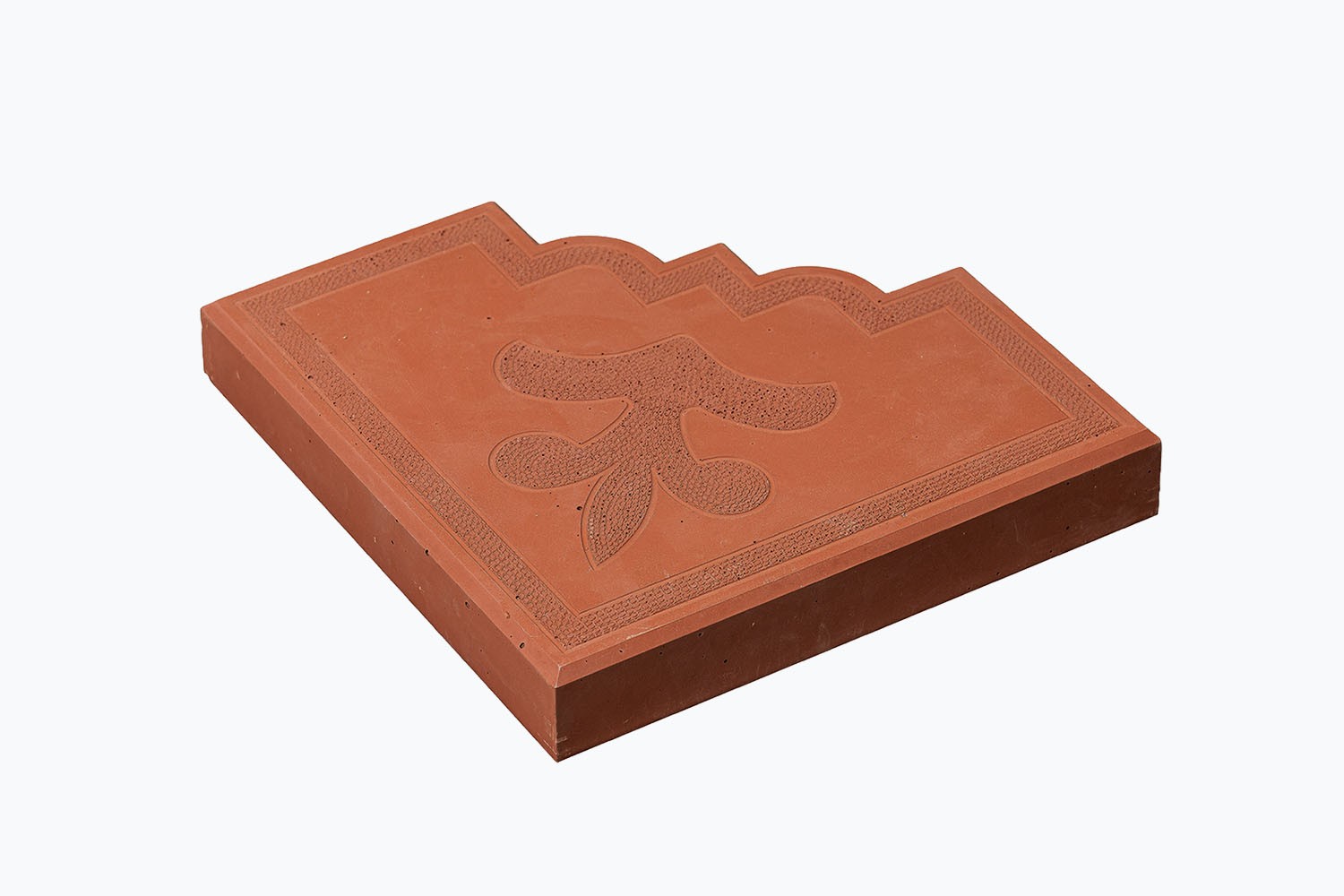COMDES - Červená betonová dlažba rohová / Ornamenty