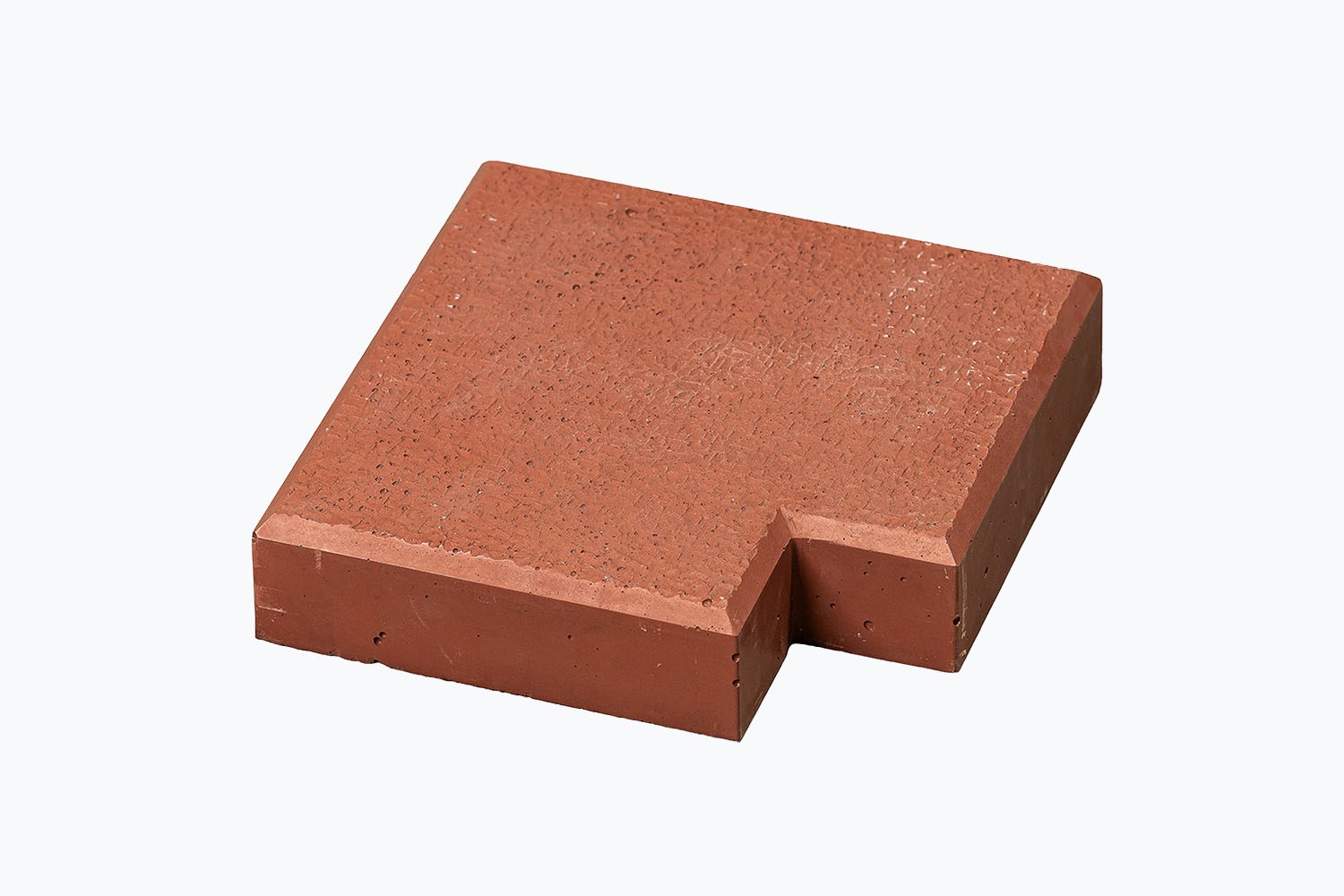 COMDES - Červená betonová dlažba bez rohu / Strukturovaná